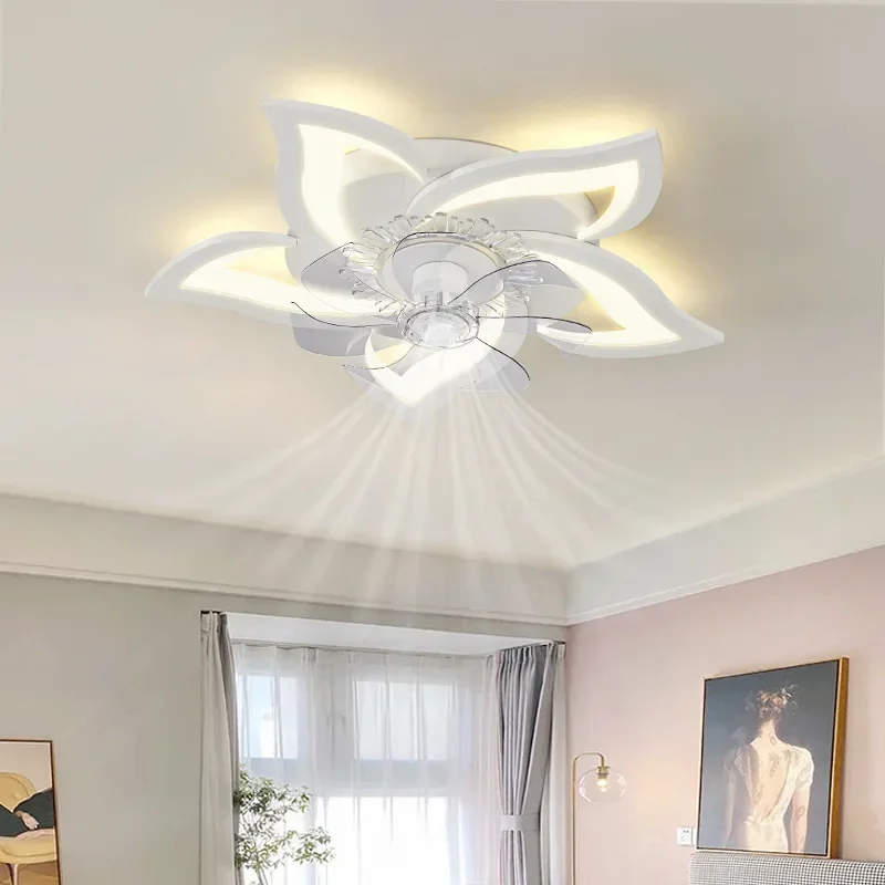 2023New Illuminated Application Remote Silent Ceiling Fan Living Room Bedroom Restaurant Adjustable Speed Dimming Led Chandelier