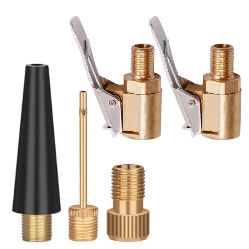 

Portable Inflatable Pump for Car Tire Air Chuck Inflator Pump Valve Connector Clip-on Adapter Car Brass Tyre Wheel Valve