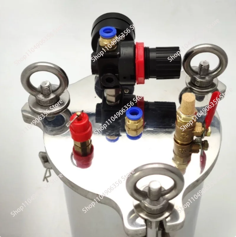 304 Stainless Steel Glue Dispensing Machine Pressure Tank 0.5L Storage Barrel with Pressure Regulating Valve