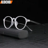 KJDCHD gafas de lectura ultraligeras para mujer, gafas ópticas clásicas redondas TR90 con patas de titanio, gafas de sol originales para mujer