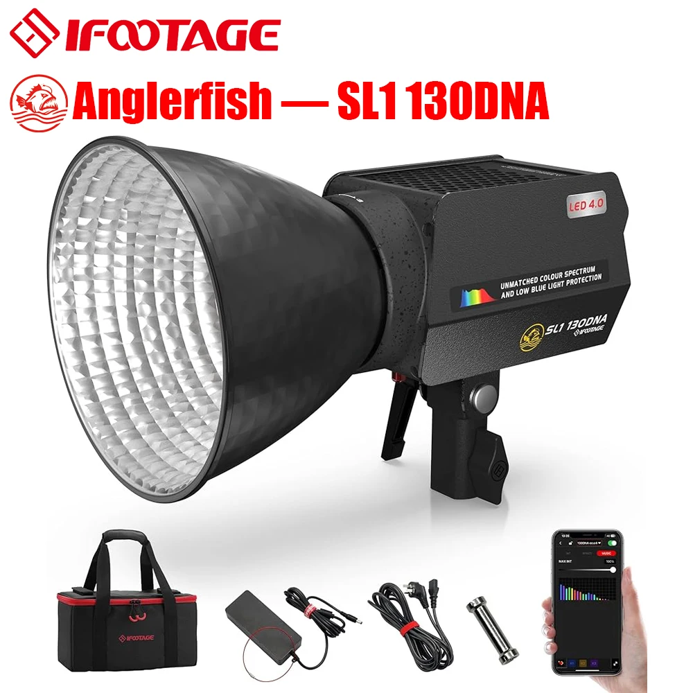 IFootage SL1 130DNA LED Video Light Continuous Lighting - 130W Daylight Continuous Video Light, Portable, High Color Accuracy