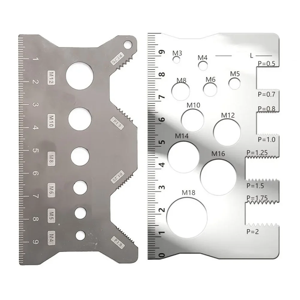 Accurate Screw Measurement Tool Reamer Silver Finish Screw Pitch Gauge Multi-Function Screw Tool Professional Usage