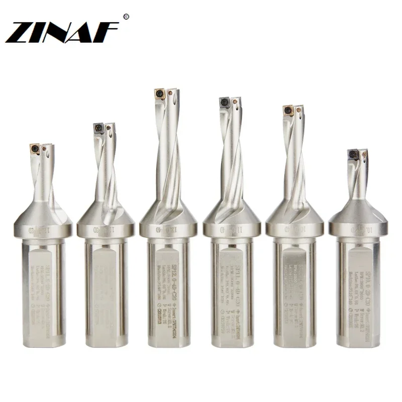 Broca de Pequeno Diâmetro Inserir u C20- 2d 3d 4d 10 10.5 11 11.5 12 Rápido Spmt Spmt040204 Torno Mecânico Cnc