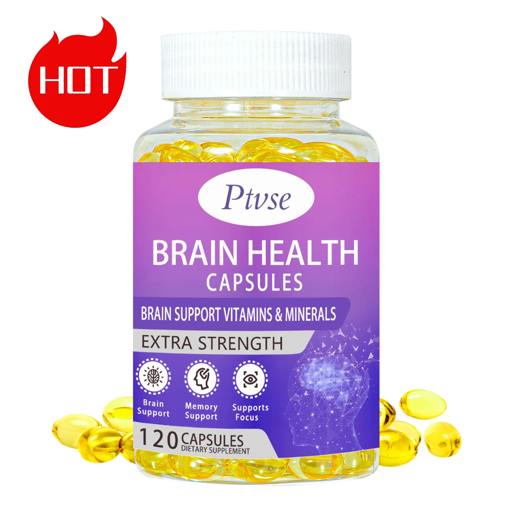 Brain Health Capsules Brain Supplement For Memory And Focus Concentration, Energy, Cognitive & Mental Clarity Support