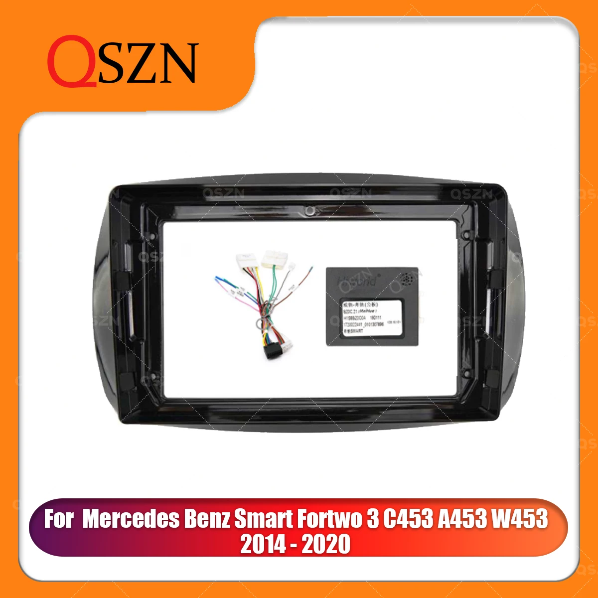 QSZN 9 inch Car Frame Fascia For Mercedes Benz Smart Fortwo 3 C453 A453 W453 2014 -2020 Plastic Dashboard Kit Installation 2 Din