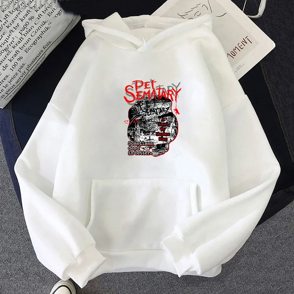 Pet Sematary Stephen King Winter Clothes Men Sweatshirts Printing Fleece Oversized Hoodie Fashion Hip Hop Unisex Essentials Tops