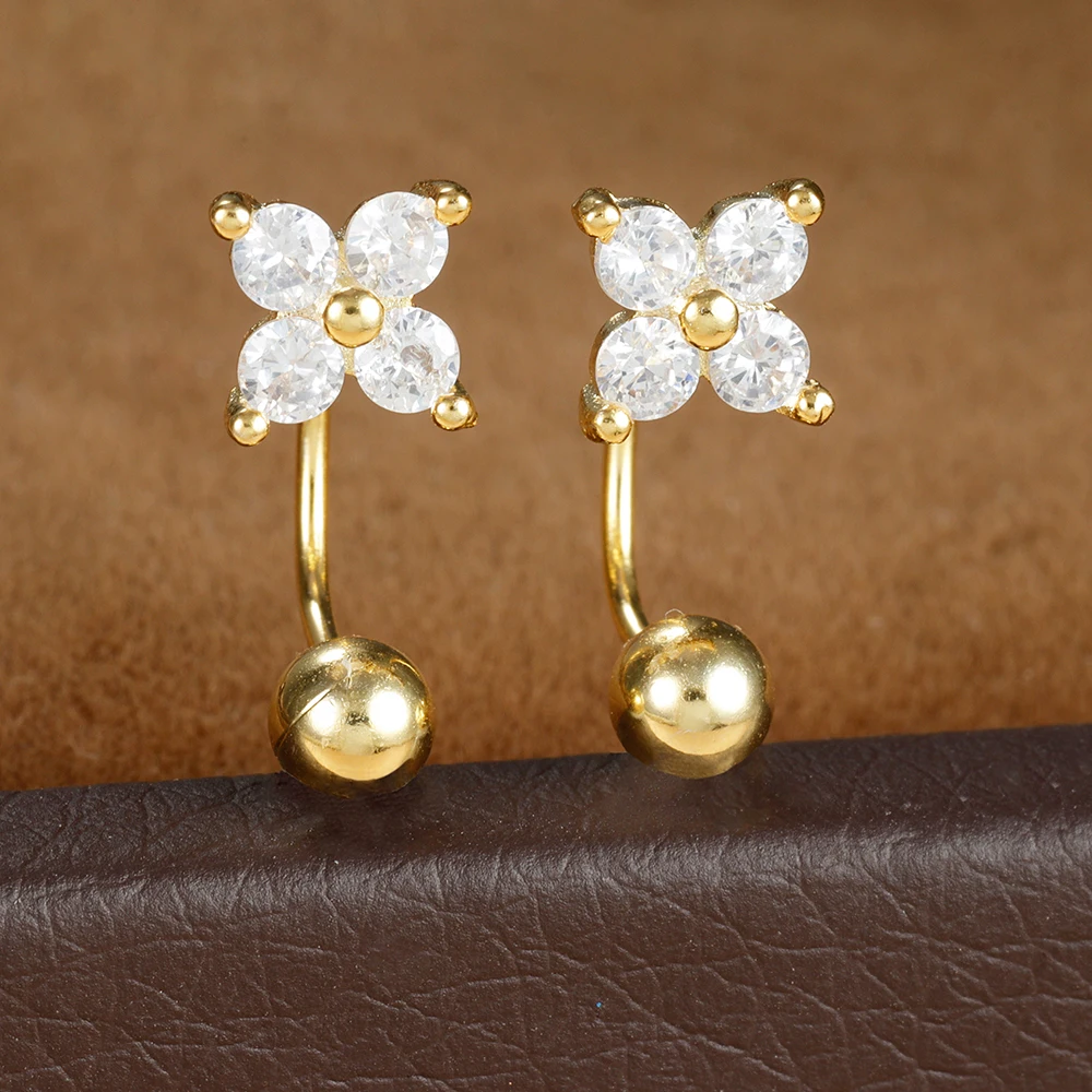 Exquisite Cubic Zirconia Flower Small Stud Earrings