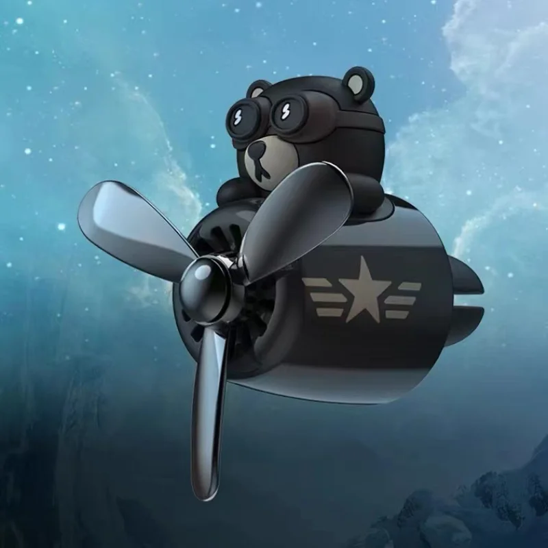 

Новый автомобильный освежитель воздуха Bear Pilot, вращающийся пропеллер, аромат, милый мультяшный вентиляционный диффузор для духов, автоаксессуары