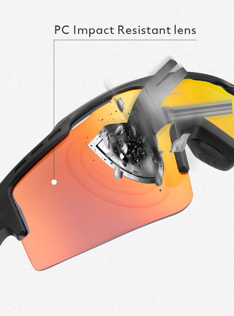 Kapvoe-RED Photochrome Gold Fahrradbrille Sport Herren Sonnenbrille für Herren Fahrrad Damen Outdoor UV400 Fahrradbrille – Detail 9