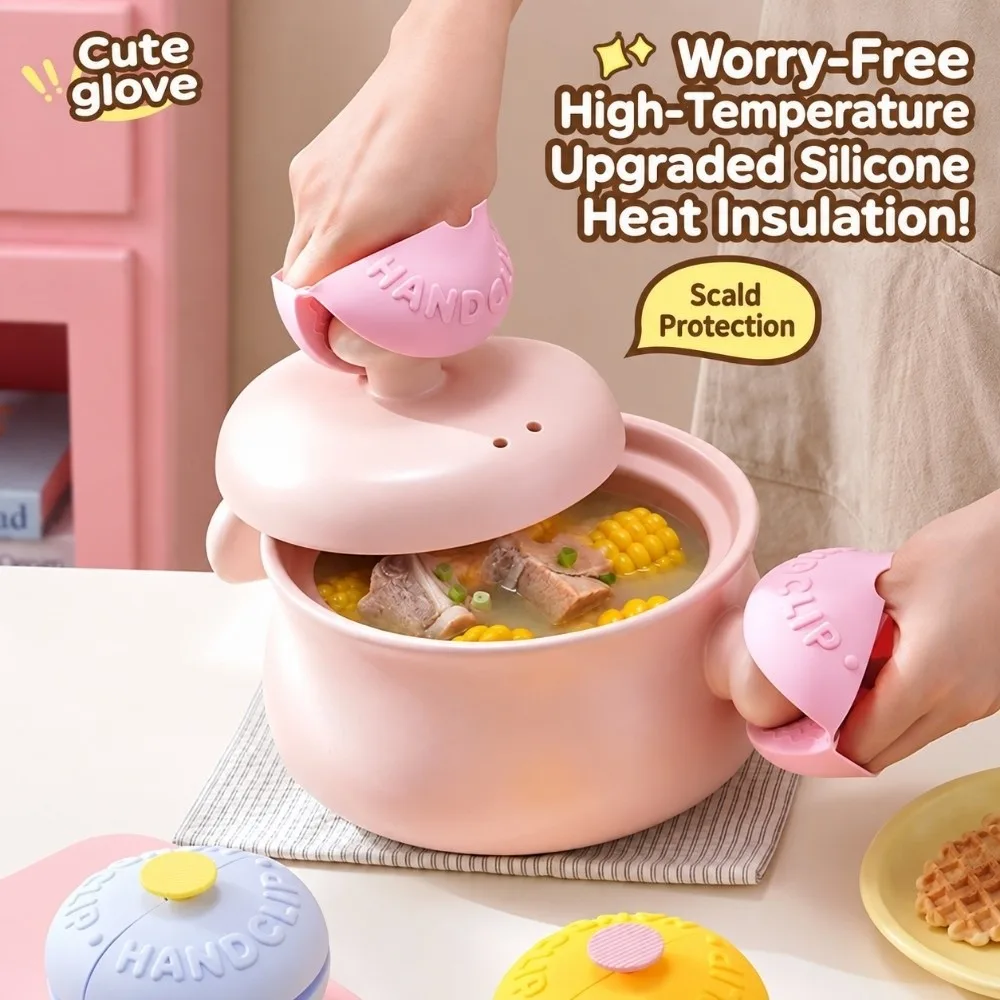 Sweet Donut Silicone Insulated Gloves Wall Mounted Non-Slip Heat Resistant Gloves Magnetic Durable Oven Mitts Baking