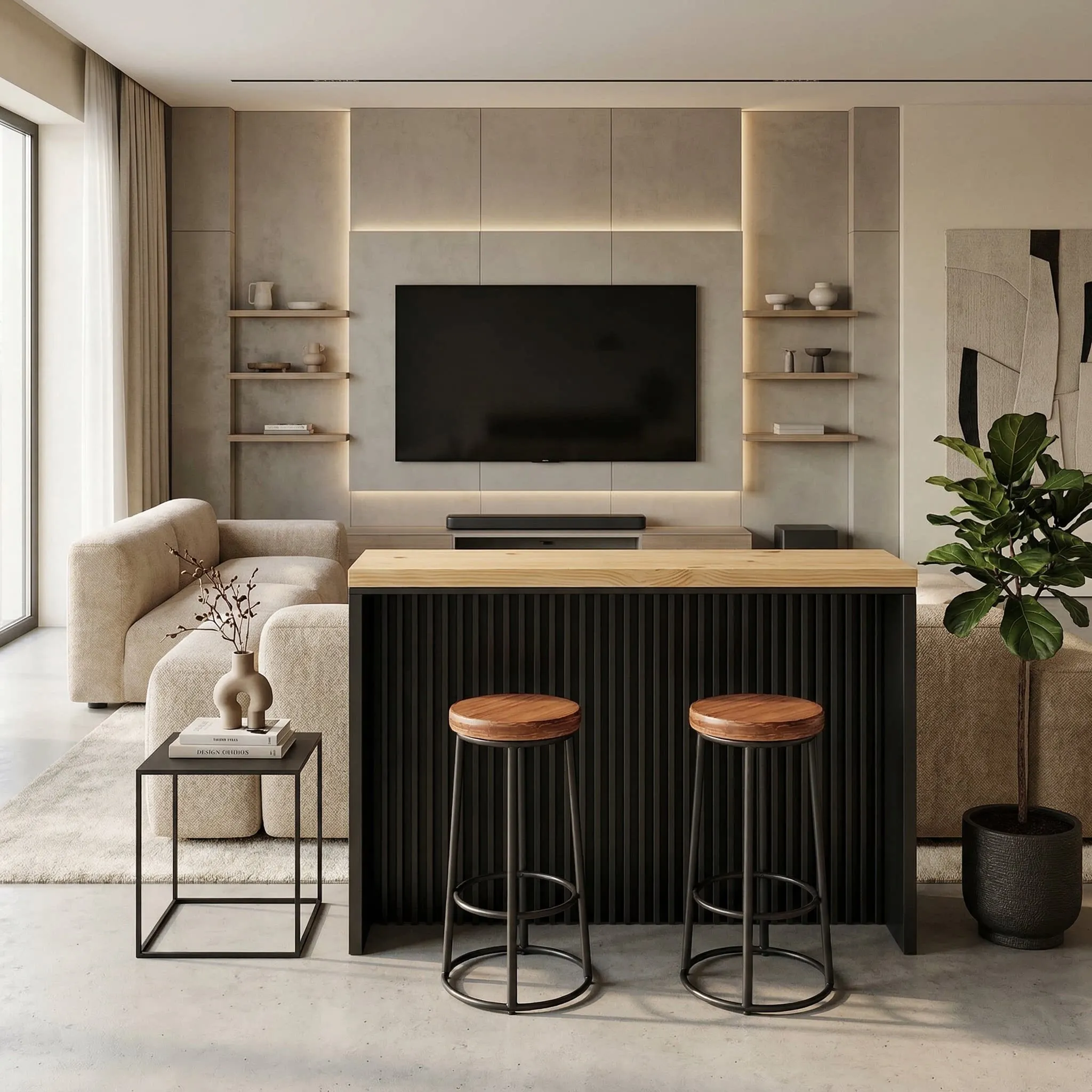 & Modern Metal Long Narrow Bar Table for Home Bar and Living Room Partition Customizable High Bar Counter
