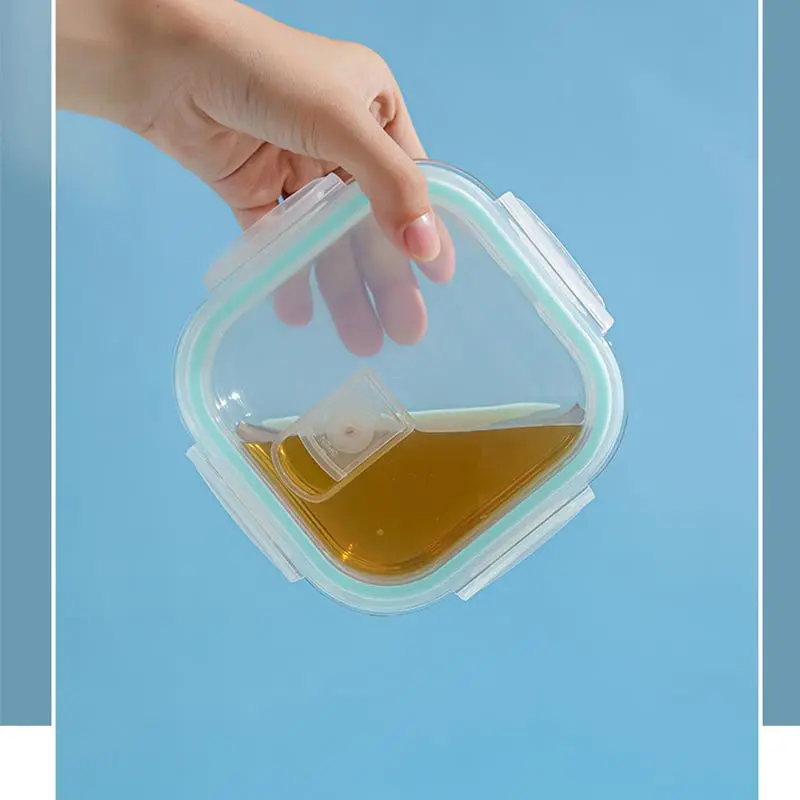 High Borosilicate Lunch Bento Box Set Heat-resistant Glass Lunch Box Sealed Box With Lid For Fresh-keeping Bowl Square Bento Box