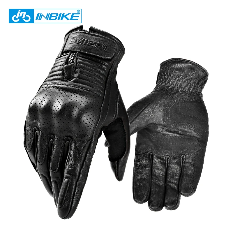 INBIKE Soft Goat Leather Motorcycle Gloves for Men Full Finger Motorbike Motorcross Gloves Motorcyclist Racing Glove Accessories