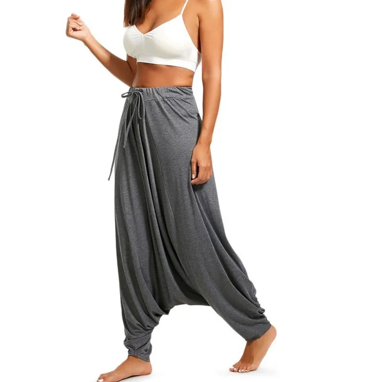 Women's Casual Harem Pants Fashion Loose Asymmetrical High Waist Solid Unilateral Pocket Pants Oversized Trousers Female