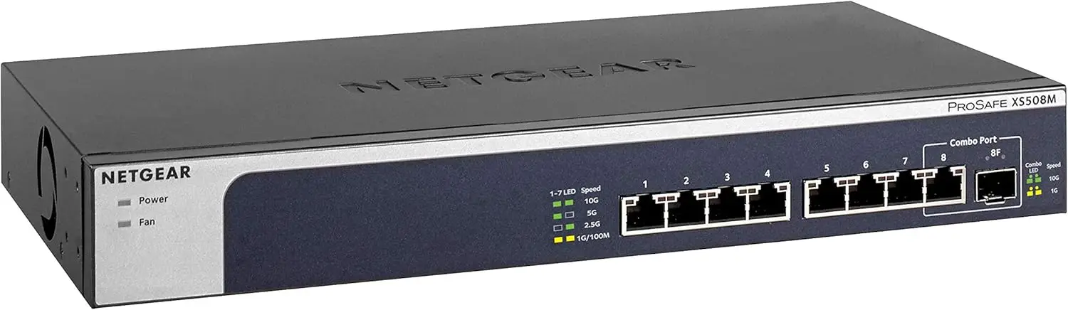

8-Port 10G Multi-Gigabit Ethernet Unmanaged Switch (XS508M) - with 1 x 10G SFP+, Desktop or Rackmount,