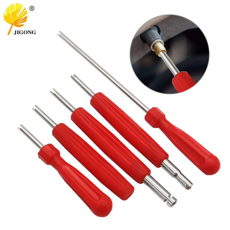 Car tire repair accessories, portable tire valve core wrench, air conditioner tire valve core disassembly and assembly dual-purp