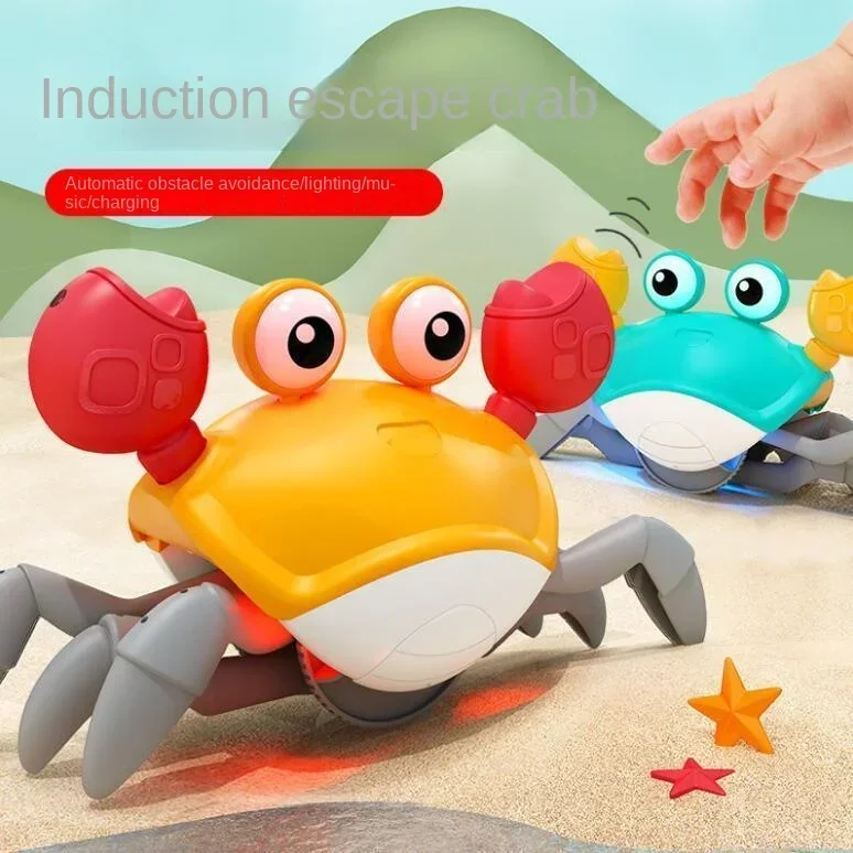 

Induction Crawling Crab Baby Toy with Music LED Lights Music Toy Baby Dancing AutomaticObstacle Avoidance InteractiveToddlerToy