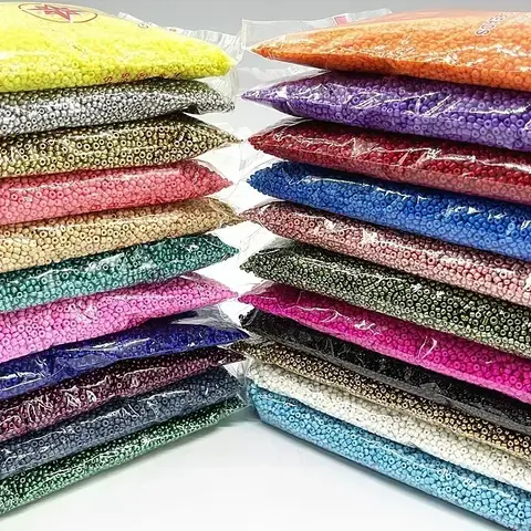 10g 2 มม.3 มม.4 มม.ลูกปัดแก้วลูกปัดขนาดเล็กรอบลูกปัดแบบหลวมสําหรับ DIY ต่างหูสร้อยข้อมือเครื่องประดับทําอุปกรณ์