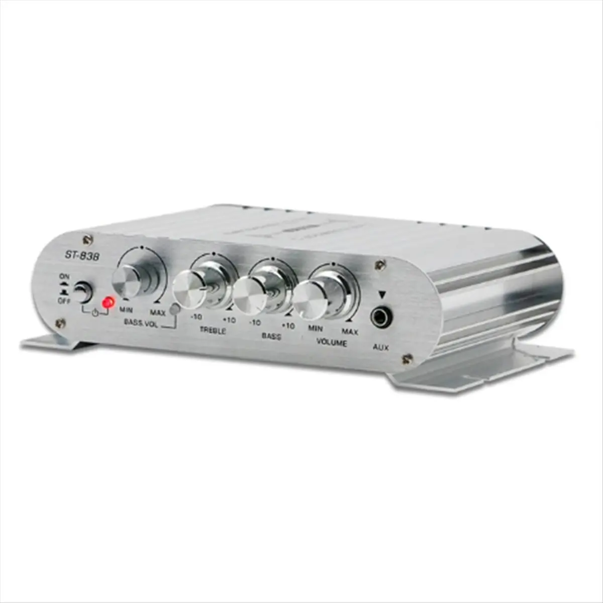 A10I Mini Digital Power Audio Car Amplifier Blue Light Stereo Audio Amplifier for Home Theater Club Party Music 200W X2(B)