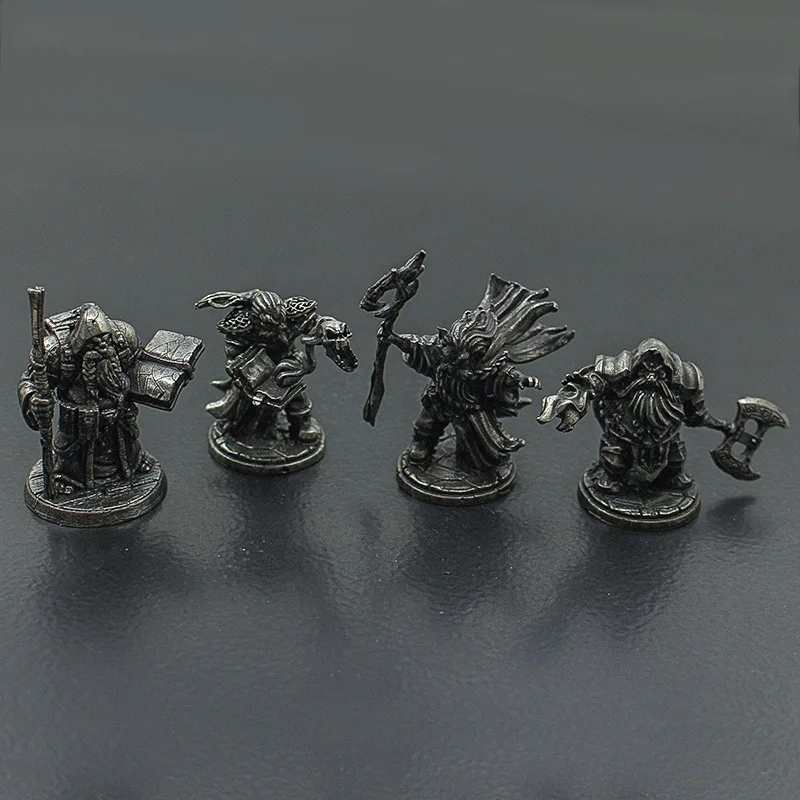 مصغرة الرجعية قزم ماج الجندي النحاس تمثال المحارب نموذج مكتب ديكور غرفة ديكور لعبة قطع الشطرنج المنمنمات الأولاد هدية #2