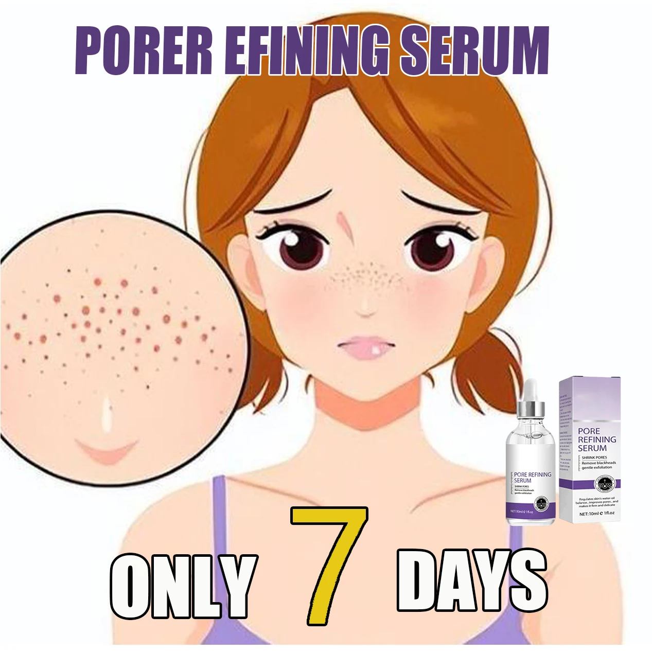 Pore Shrinking Serum Face Removing Large Pores Tightening Repairing Facial Pore Minimizing Essence Skin Care Beauty Firm Skin