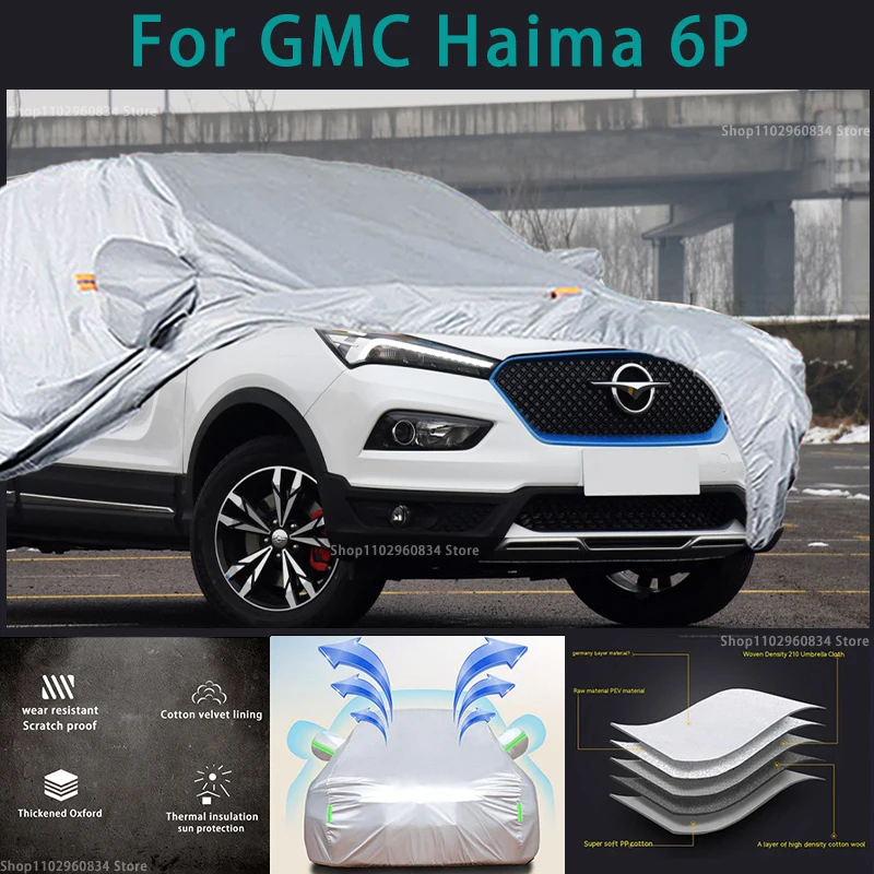 

For Haima 6P 210T Waterproof Full Car Covers Outdoor Sun uv protection Dust Rain Snow Protective Auto Protective cover