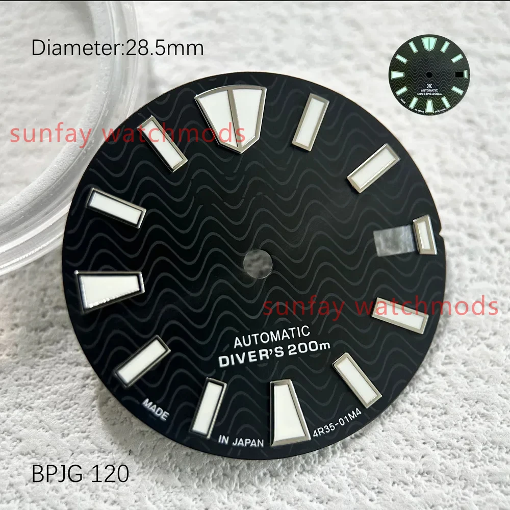 28.5mm Prospex series samurai index dial suitable for NH35/NH36/4R/7S automatic movement watch accessories