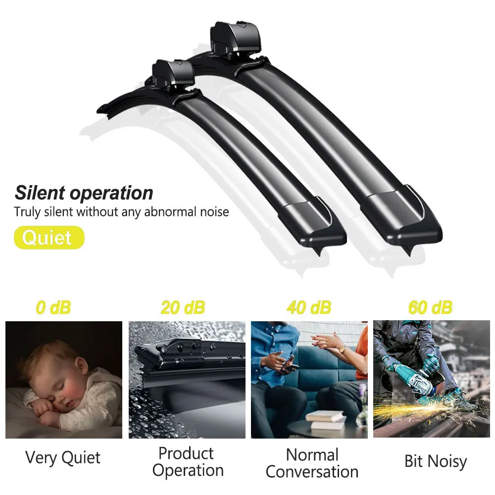 Quiet Beam Wiper Blades 2pcs Windscreen Window Car Accessories For Toyota	Aygo X AB70 2022-2025 - Image 5