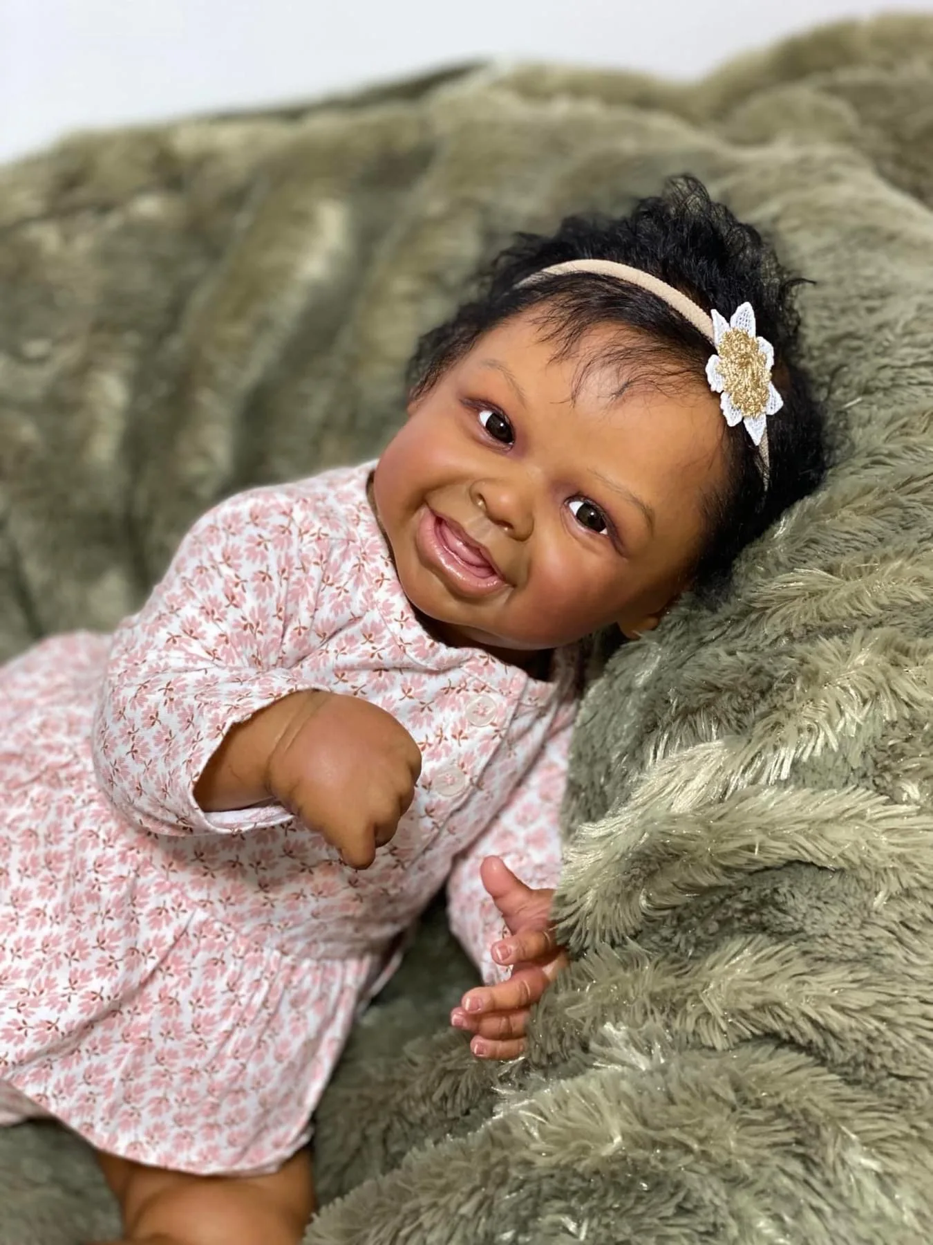 NPK 19inch Lifelike harper Bebe Doll Reborn Popular Limited Edition Doll Dark Skin Newborn DOll Lifelike Soft Real Soft Touch