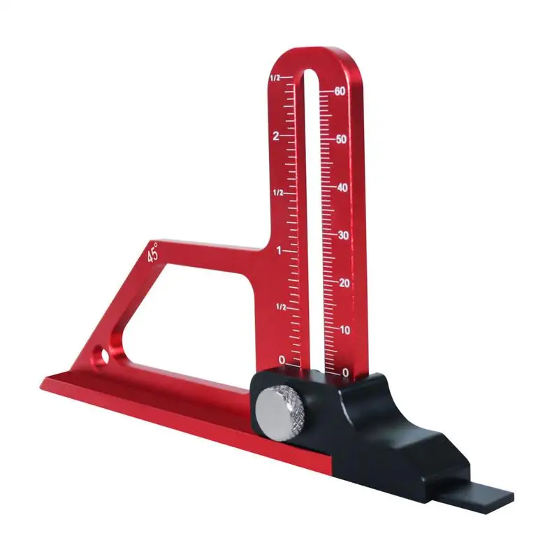 

Adjustable Table Saw Depth Gauge Metric & Inch Scale Router Table Height Gauge Aluminum Alloy Measuring Gauge
