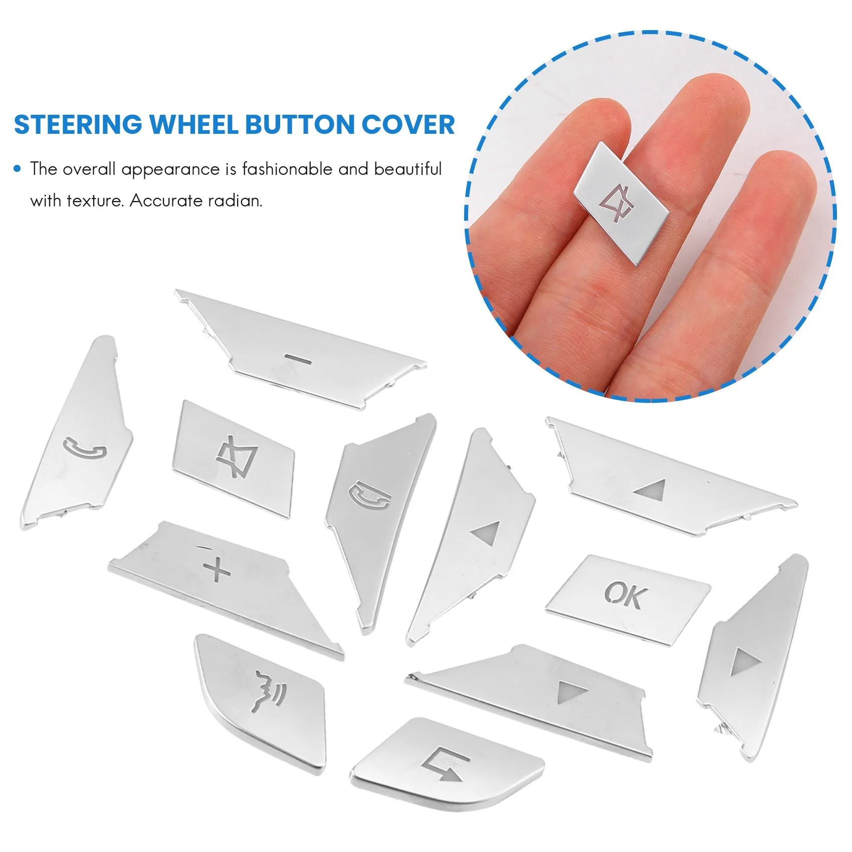 Steering Wheel Button Switch Trim Cover Sticker For Mercedes Benz A B C E Ml Gl Cla Gla Glk Sl Slk Class W176 W246 W212 W204