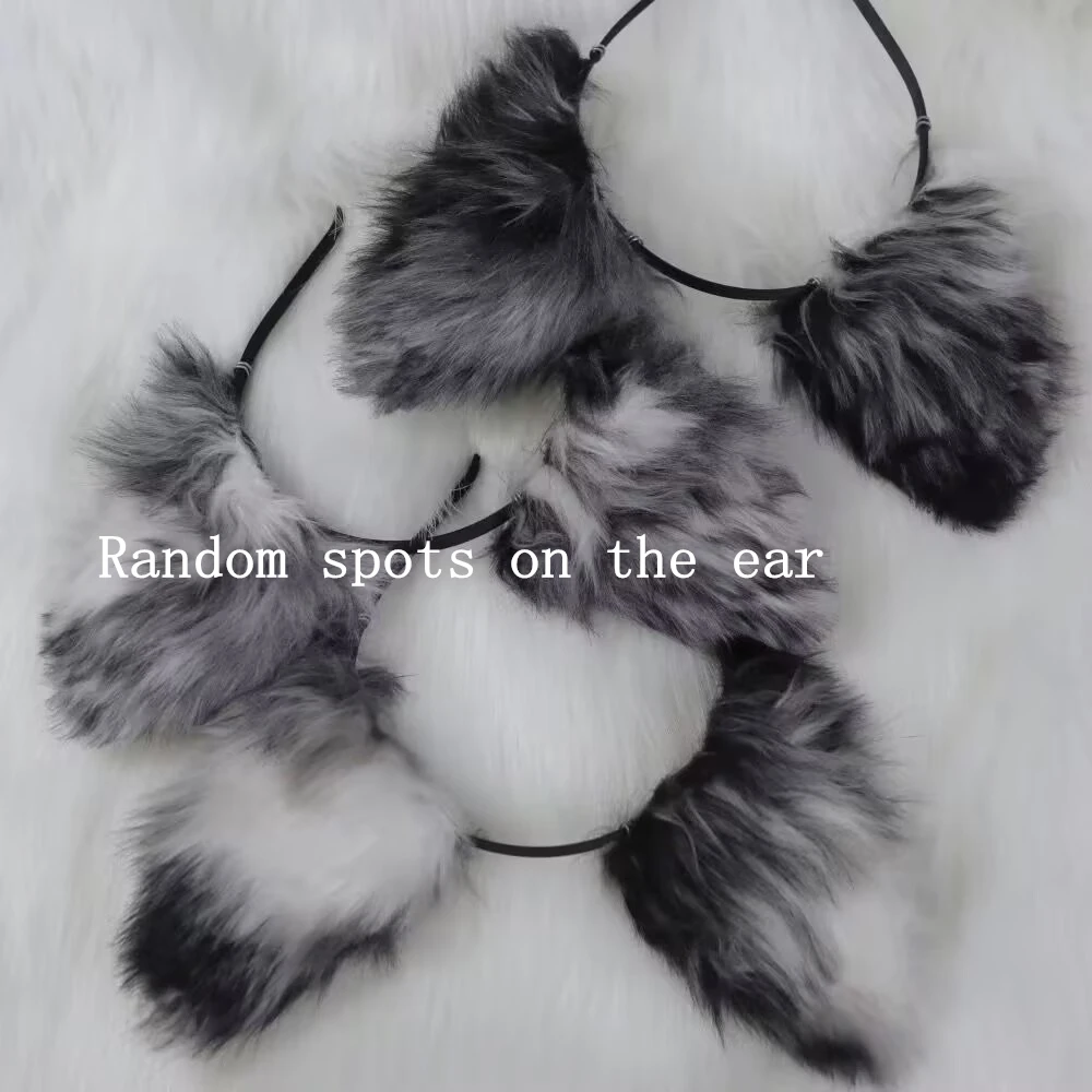 مخصص هالوين الكلب الحدود الكولي آذان Hairhoop Heagwear ذيل رمادي أسود أبيض ل أنيمي لوليتا تأثيري حلي الملحقات #3