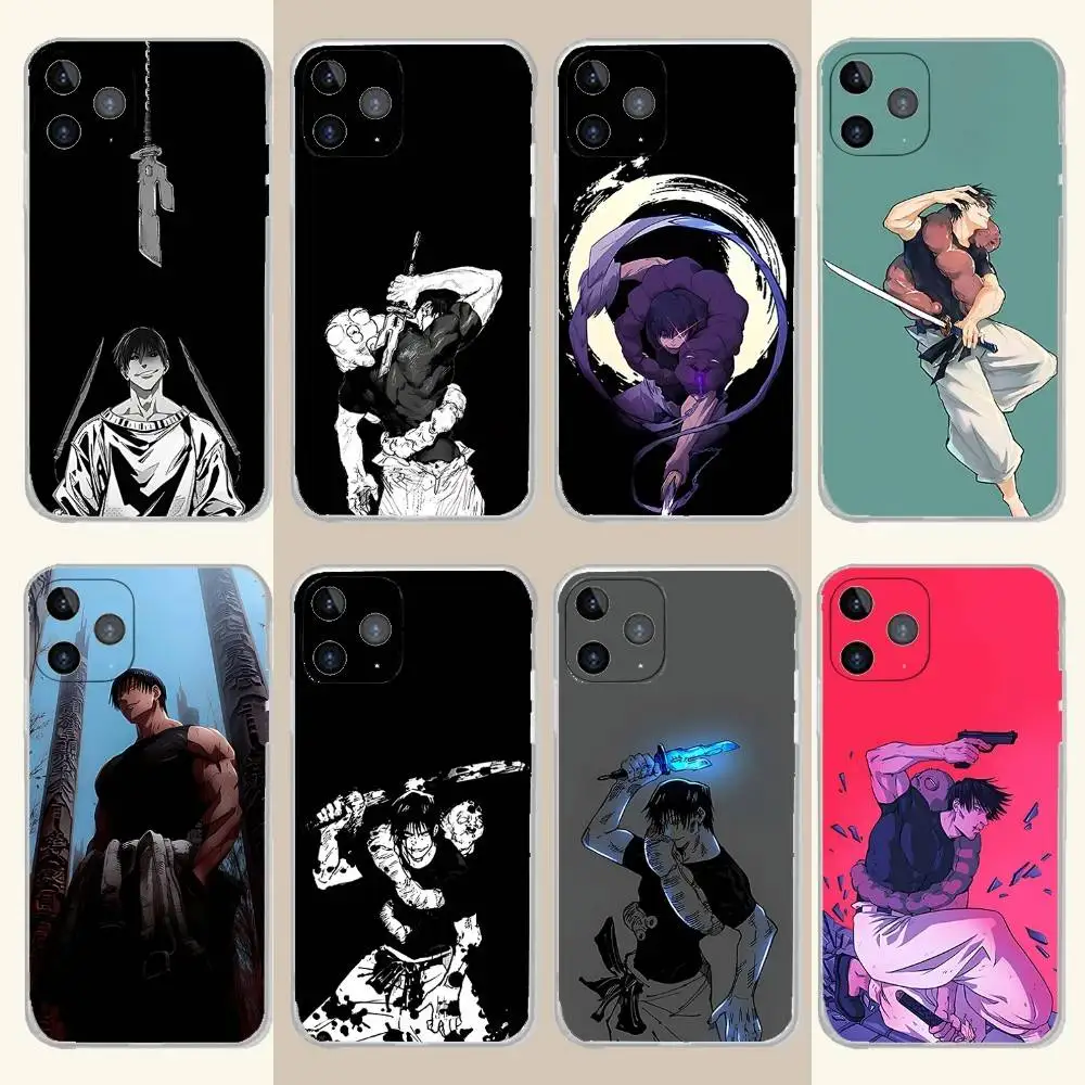 

Toji Fushiguro J-Jujutsu Phone Case For iPhone 17,16,15,14,13,12,11 Pro,Max,Plus,X,XS,XR,SE4,E Mini Transparent Soft Cover