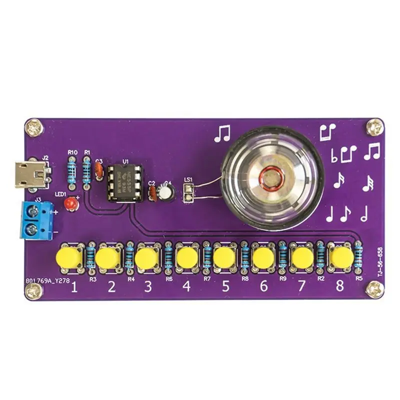 NE555 Electronic Piano Kit 8 Steps 8 Steps Musical Note Fun DIY Soldering Practice Fun DIY Soldering Practice Circuit Board