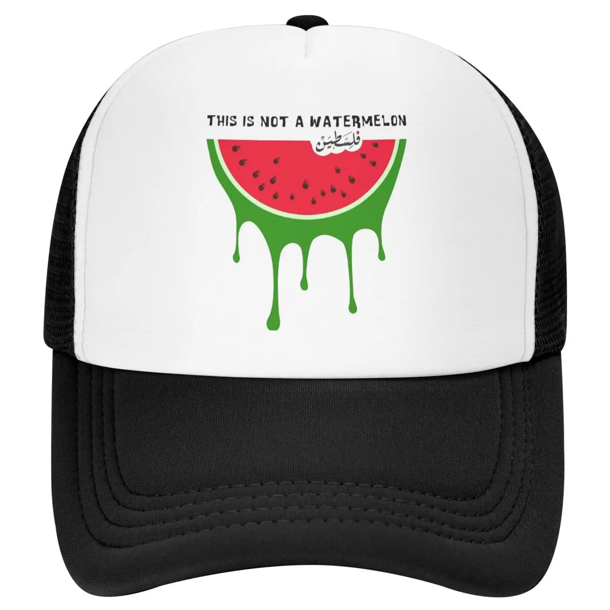 This Is Not A Watermelon Foam Mesh Trucker Hat Fashion Watermelon Magritte Parody Cooling Mesh-back Snapback Cap Adjustbale