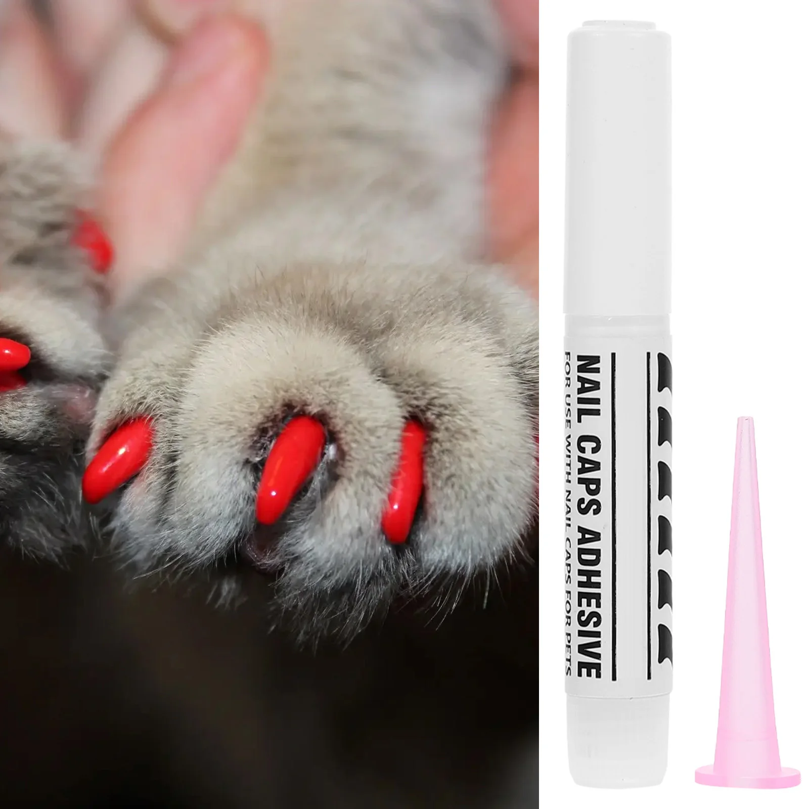 

20pcs Claw Caps Safe Protective Glue For Cats Dogs Caps Accessories Cat Nail Art Glue Pet Nail Adhesive Glues For Cat Pet