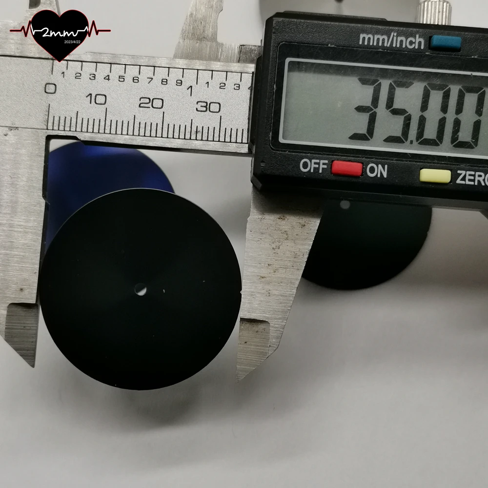 قرص ساعة فارغ 35 ملم وجه ساعة أمة الله أسود، أخضر، رمادي، أزرق اللون لحركة NH39 قرص ساعة أشعة الشمس