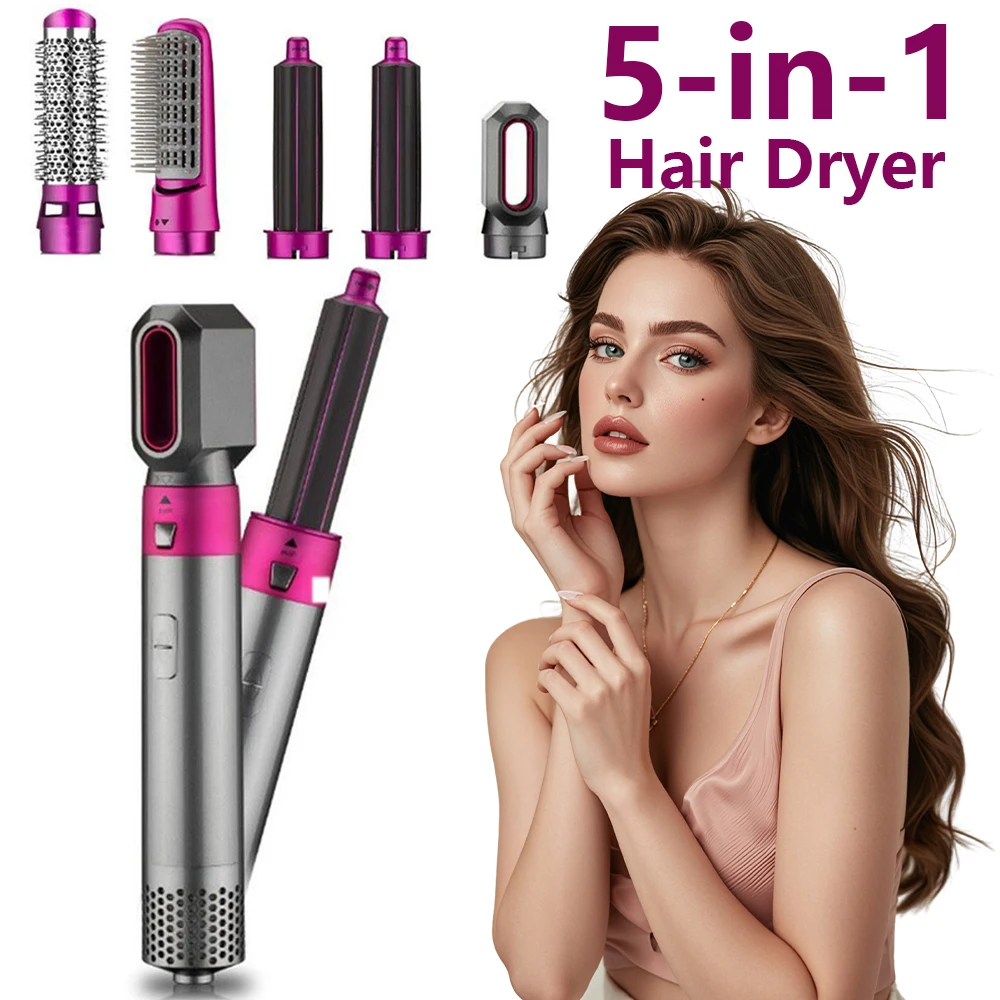 

Электрический фен 5 в 1, многофункциональный выпрямитель для волос, уход за волосами с отрицательными ионами, бигуди, фен, набор для укладки, сильный ветер