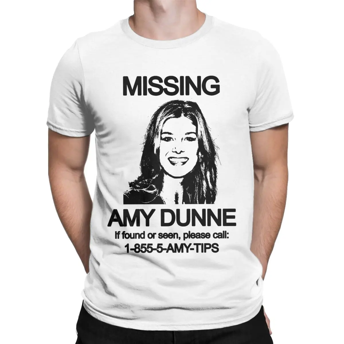 MISSING AMY DUNNE Men T Shirt gone girl rosamund pike Funny Tees Short Sleeve Crewneck T-Shirt Pure Cotton New Arrival Tops