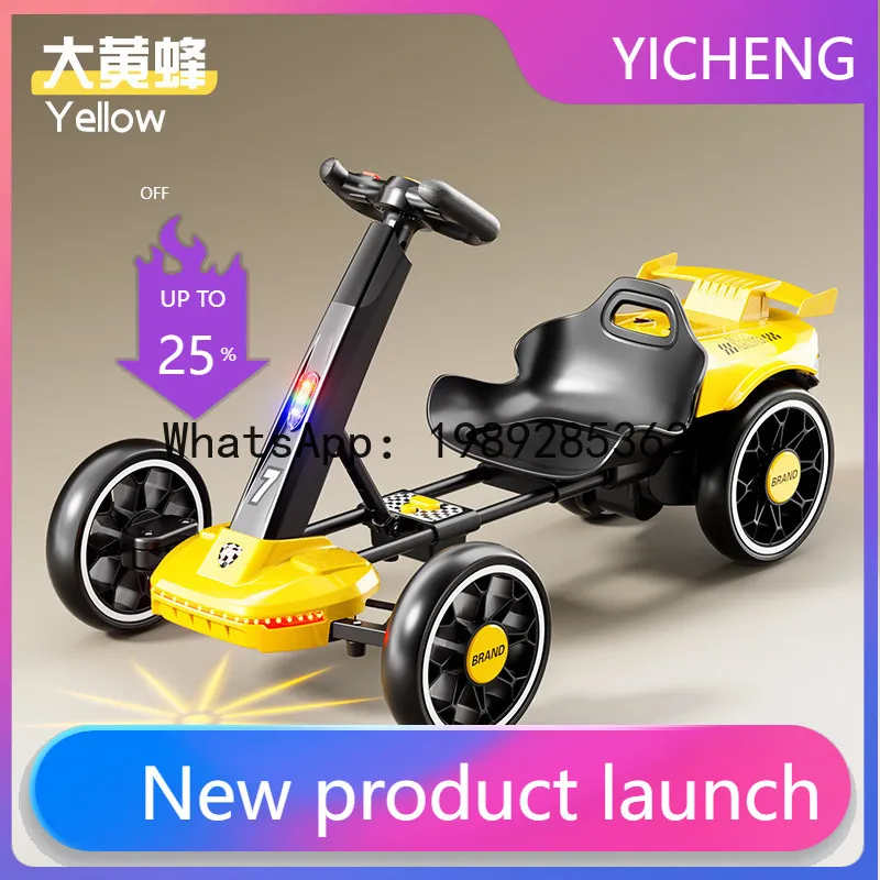 

Детский электромобиль TQH, четырехколесный карт, с дистанционным управлением, складной, не требует сборки