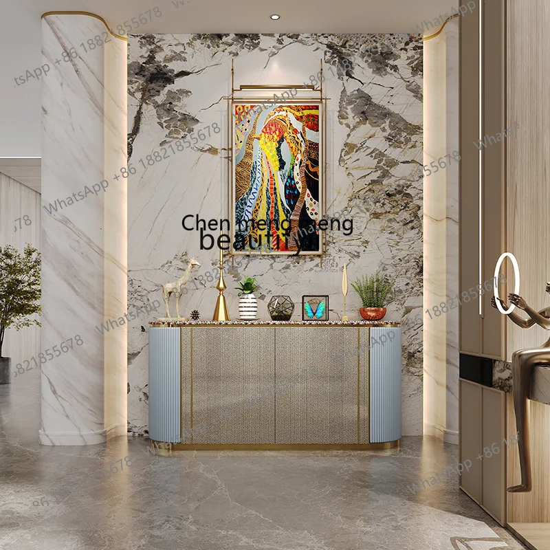 X New wall-mounted tea side cabinet in the living room, simple and high-end storage and decoration cabinet
