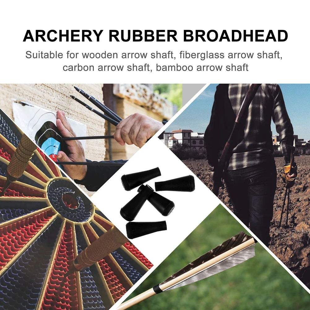 

10 pcs Rubber Arrowheads For Archery Practice Hunting Training Suitable For Wooden Fiberglass Carbon Bamboo Shafts