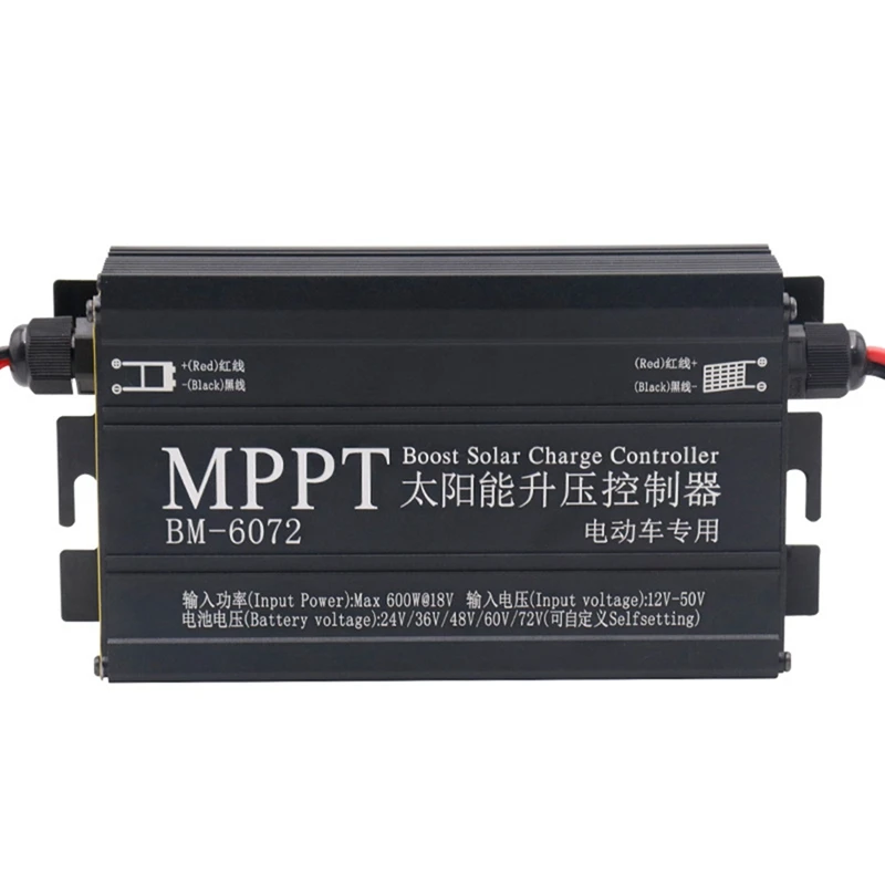 ABSJ-BM6072 600W MPPT Boost Solar Charge Controller For 24V 36V 48V 60V 72V Battery System Solar Panel 12-50V Input Voltage
