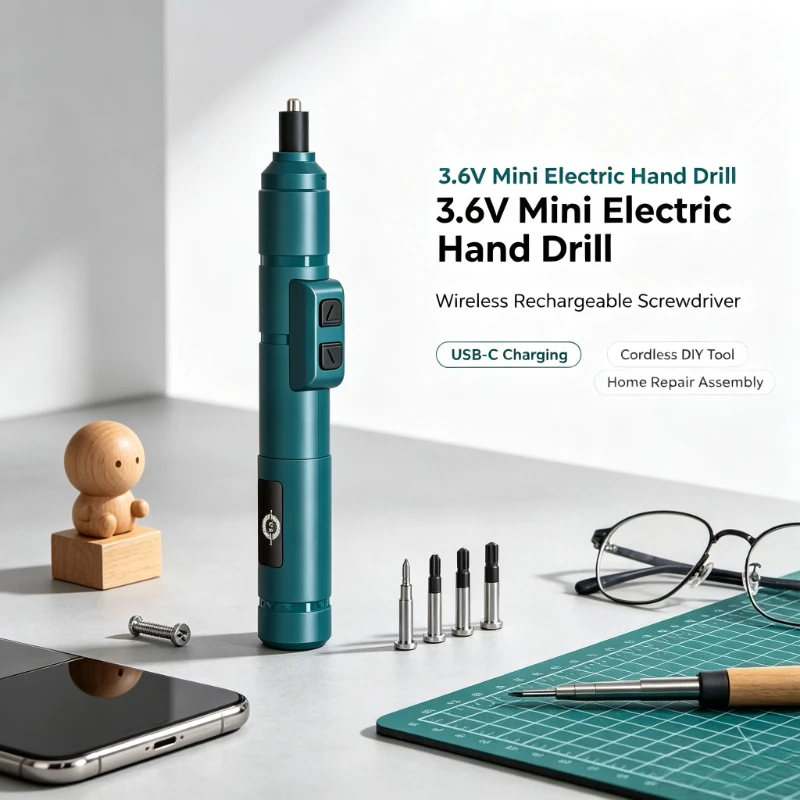 LONGSA 3.6v Mini Electric Hand Drill Wireless Rechargeable Screwdrivers USB‑C Cordless Tool for Home Repair DIY Assembly