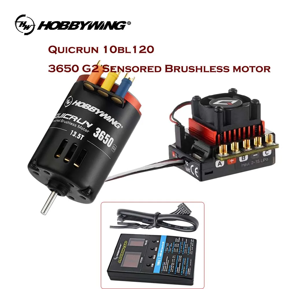 ASensored Brushless Motor Hobbywing QuicRun 3650 G2 6.5t 8.5t 10.5t 13.5t 17.5t 21.5t 25.5t 60A /120A ESC For 1/10 Rc Racing Car