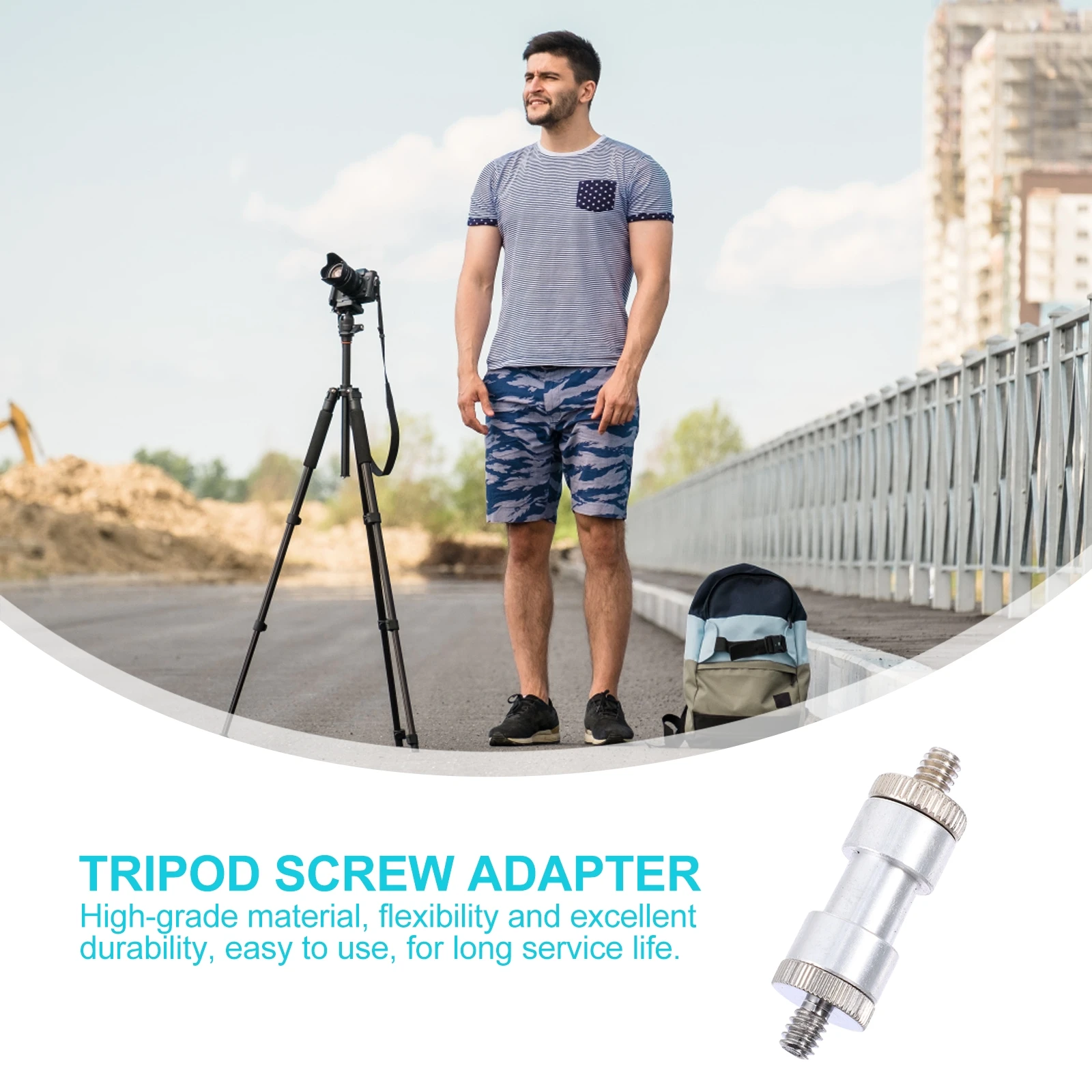 

Screw Adapter Kit Threaded Stainless Nut Tripod Mount Connecting Tool Camera Nuts 1/4-1/4 Strobe