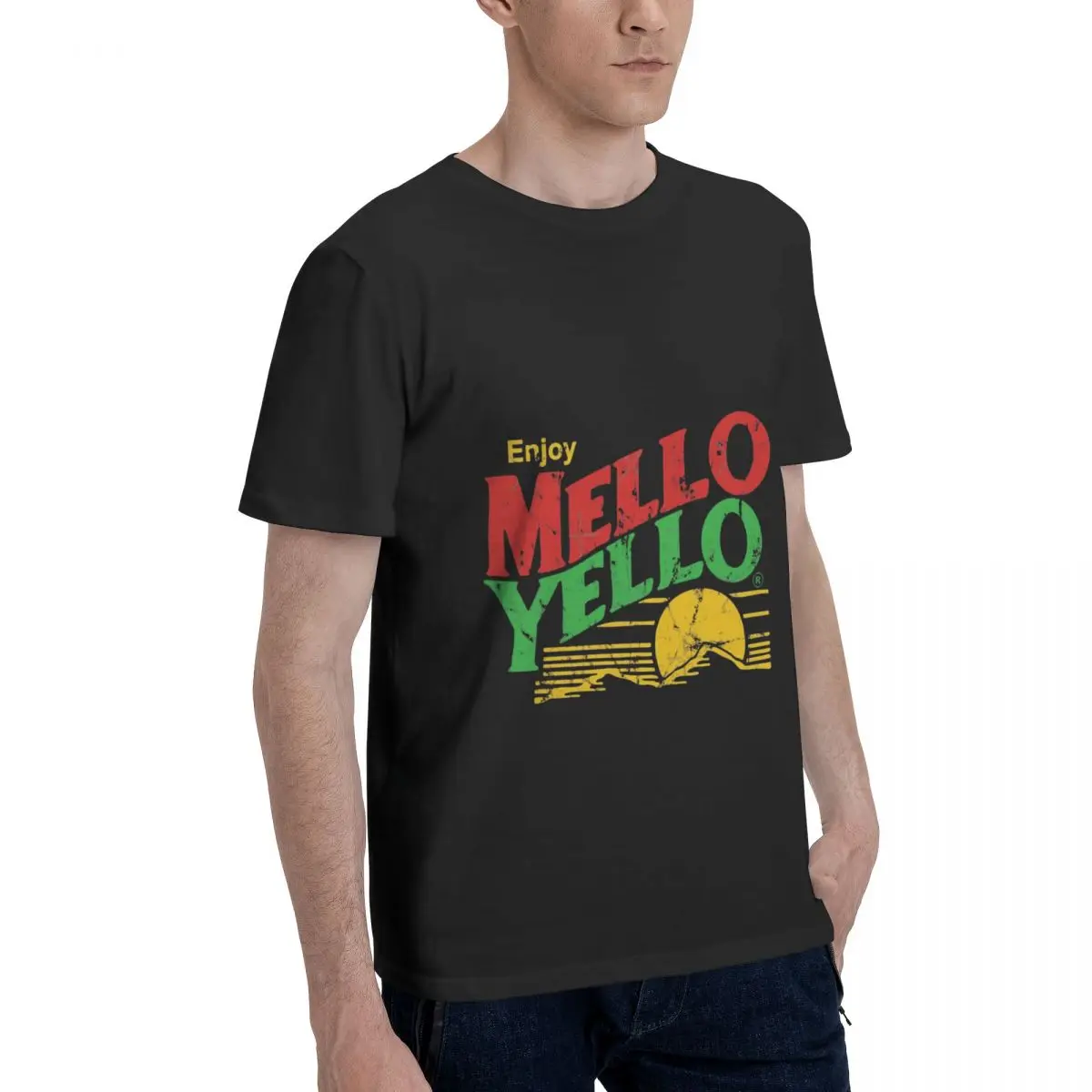 Enjoy Mello Yello Men's Short Sleeve Standard T-Shirt Office ChristmasFashionable Versatile T-Shirt