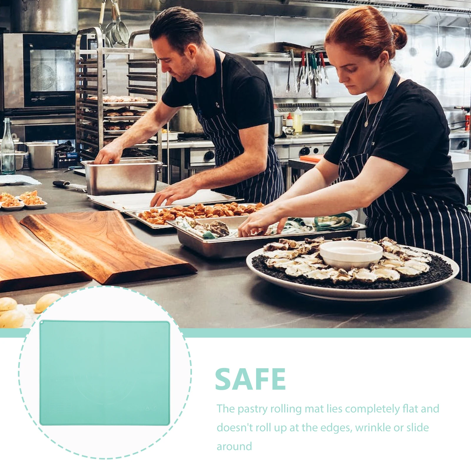 

Silicone Dough Kneading Mat with Measurement Scales Non-Stick Reusable Baking Pastry Rolling Pad for Flour Kneading Pizza