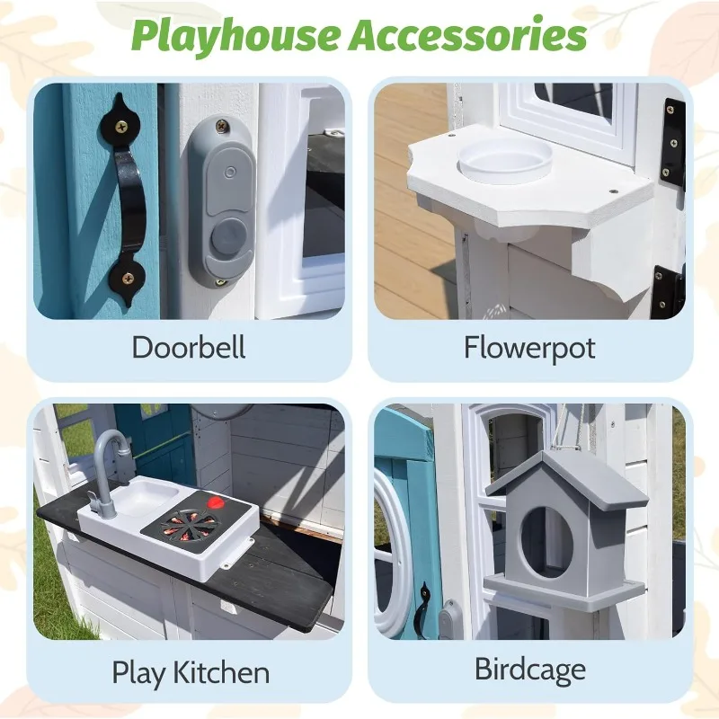 Wooden Kids Playhouse Cottage 6
