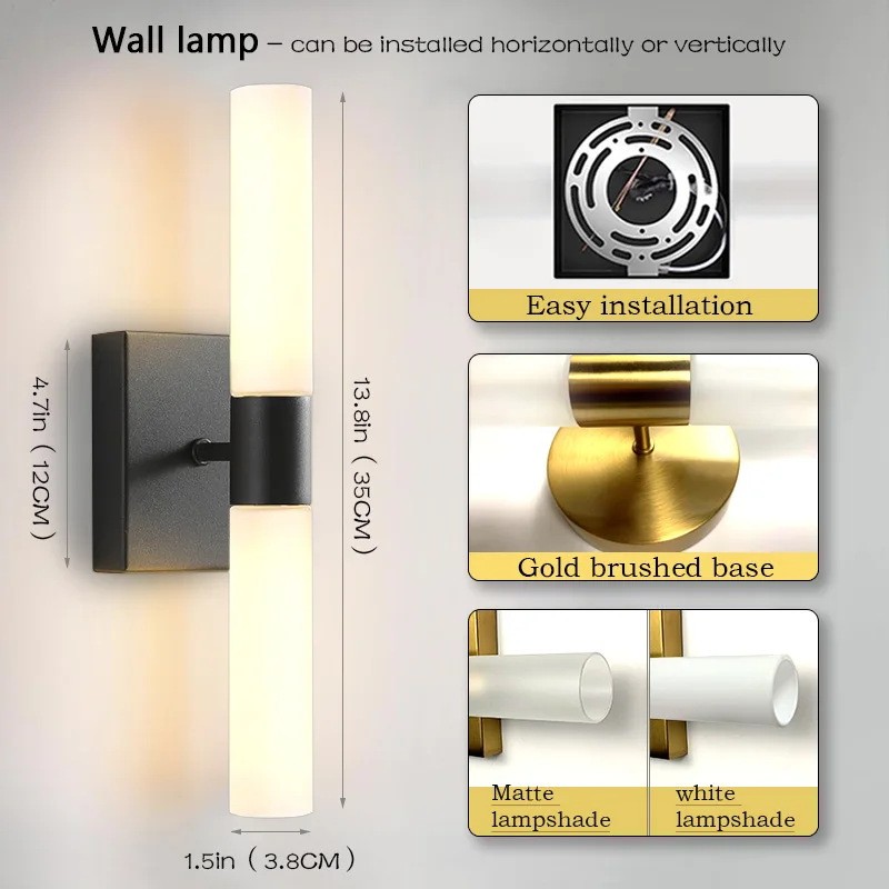 Home Decor LED Wall Lamp 90~260V White Glass Lamps Is Used For Bedside Corridor Mirror Side Stairs TV Wall Decorative Wall Light